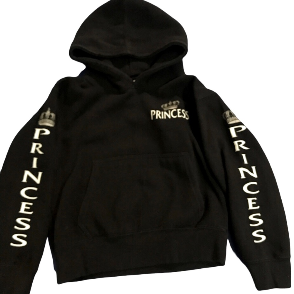 Three Layer black youth hoodie with Princess decals